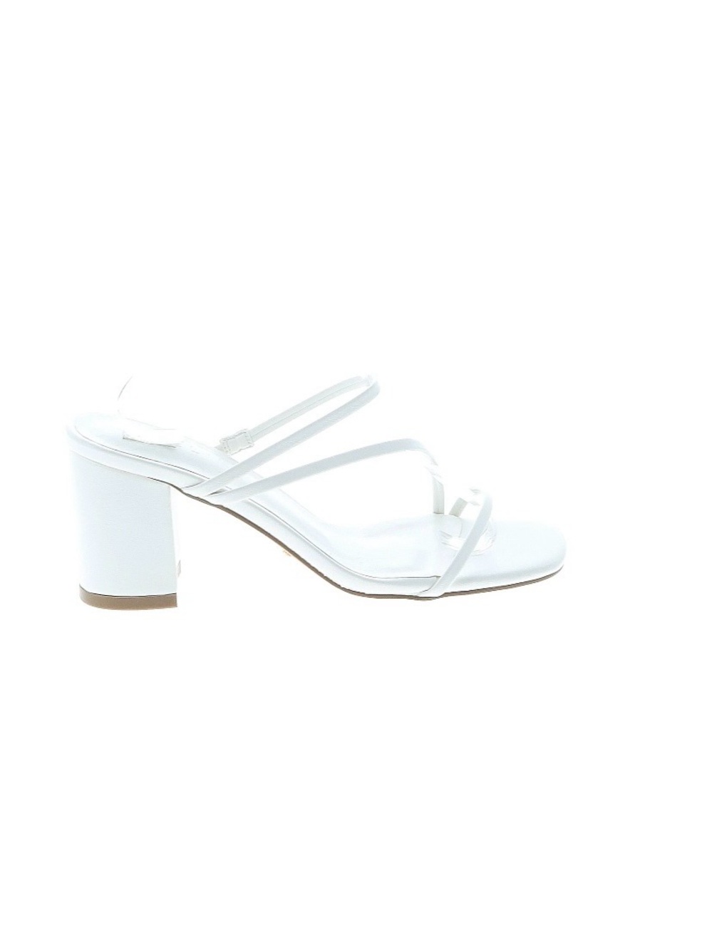 Billini White Strappy Square Toe Block Heels